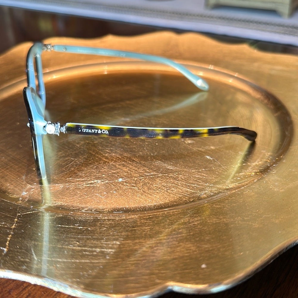 Tiffany & Co tortoise blue Swarovski Crystal Eyeglass frames - Picture 6 of 15